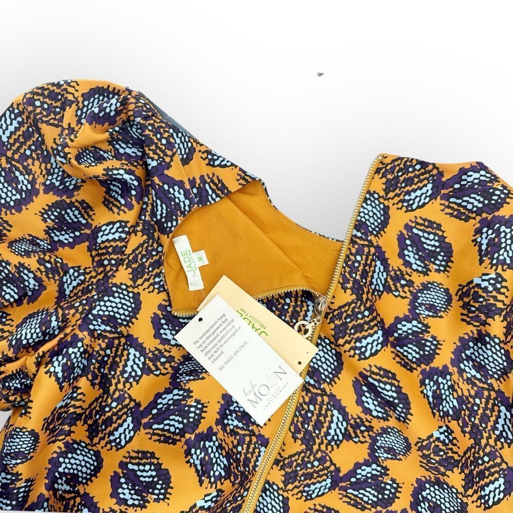 JADE NWT Pocket Shift Dress in Mandarin Deco- size M- Artsy Avant Garde Fall‎ - Picture 8 of 8